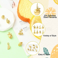 8Pcs 8 Styles 304 Stainless Steel Pendants&nbsp;STAS-CJ0003-22
