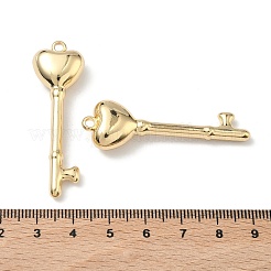 合金ペンダント  ハートキーチャーム  ラックめっき  カドミウムフリー＆鉛フリー  ゴールドカラー  48x15x8.5mm  穴：2.5mm&nbsp;PALLOY-A025-01B-G
