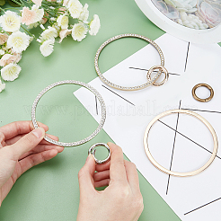 3セット3色の鉄製ラインストーンハンドル  スプリングゲートリング付き  バッグ交換用アクセサリー  リング  ミックスカラー  9.18cm  穴：4.2mm  内径：8.22のCM  1セット/色&nbsp;FIND-PH0003-76