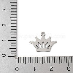 ステンレスペンダント201個  クラウンチャーム  レーザー切断  変色防止  ステンレス鋼色  12.5x16.5x1mm  穴：1.5mm&nbsp;STAS-S157-03B-P