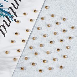 304ステンレススチールスペーサービーズ  ロンデル  ゴールドカラー  4x3.5mm  穴：1mm  100個/箱&nbsp;STAS-UN0007-18G