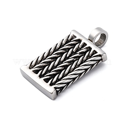 304ステンレススチールエナメルペンダント  長方形チャーム  ステンレス鋼色  31x17x6.5mm  穴：5mm&nbsp;STAS-U043-04P