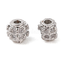 Brass Micro Pave Clear Cubic Zirconia Spacer Beads&nbsp;KK-N256-12P