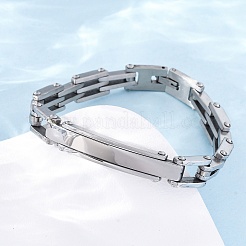 304ステンレススチールリンクチェーンブレスレット女性男性用  ステンレス鋼色  7-7/8インチ（20.1cm）&nbsp;BJEW-R018-10P