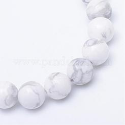 Round Natural Howlite Bead Strands&nbsp;G-R345-8mm-18