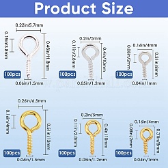 600Pcs 6 Styles Iron Screw Eye Pin Peg Bails&nbsp;IFIN-SP0001-04