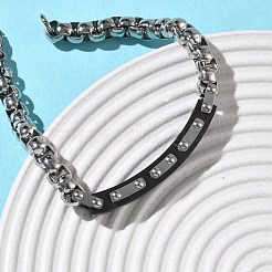 201/304 Stainless Steel Box Chain Bracelets for Unisex&nbsp;BJEW-F522-03EB