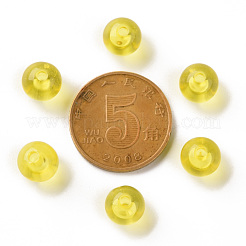 透明なアクリルビーズ  ラウンド  きいろ  8x7mm  穴：2mm  約1745個/500g&nbsp;MACR-S370-A8mm-717