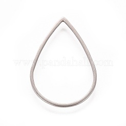 ステンレス鋼の連結リング  ティアドロップ  ステンレス鋼色  25.5x17x0.8mm  内径：15.5x23.5mm&nbsp;STAS-WH0014-10C