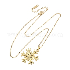 Snowflake 304 Stainless Steel Pendant Necklaces&nbsp;NJEW-M096-07G