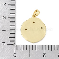 Brass Micro Pave Clear Cubic Zirconia Pendants&nbsp;KK-P273-15C-G