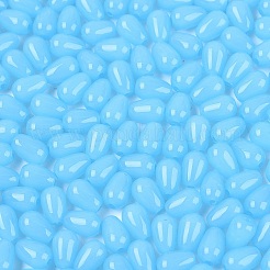模造ヒスイのガラスビーズ  ティアドロップ  ライトスカイブルー  6x4x4mm  穴：1mm  約6666個/1000g&nbsp;GLAA-Q113-01A-B03