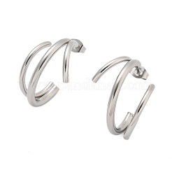 304 Stainless Steel Triple Stud Earrings&nbsp;EJEW-Z098-16P