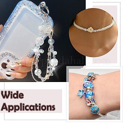 DIYジュエリー作成キット  アクリル＆樹脂＆プラスチックビーズ50個を含む  ポリマー粘土ラインストーンビーズ50個  50個真鍮ラインストーンスペーサービーズ  ホワイト  20mm  穴：2.5mm&nbsp;DIY-CJ0003-41