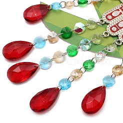 Hamsa Hand/Hand of Miriam with Evil Eye Alloy Lampwork Pendant Decoration&nbsp;HAMS-PW0001-01