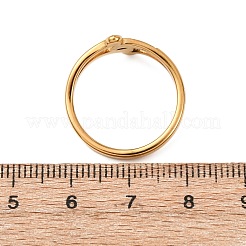 304ステンレススチール製クリアキュービックジルコニア指輪（女性用）  イオンプレーティング（ip）  18KGP本金メッキ  11mm  内径：18mm&nbsp;RJEW-Z115-01G