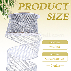 2Rolls Sparkle Polyester Mesh Ribbon with Paillettes&nbsp;OCOR-ME0001-61B