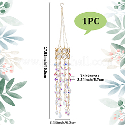 Crystal Glass & Iron Hanging Suncatchers&nbsp;HJEW-SP0001-88B
