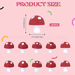 キノコシリコンフォーカルビーズ20個  DIYネックレスの製作  チョコレート  18mm  穴：2mm&nbsp;JX901B