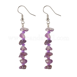 7Pcs 7 Style Natural & Synthetic Mixed Gemstone Chip Beaded Dangle Earrings with Glass&nbsp;EJEW-JE04840
