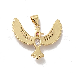 Bird Brass Micro Pave Cubic Zirconia Pendants&nbsp;KK-G419-32G