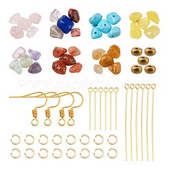 DIY Mixed Stone Chip Beads Earrings Making Kit&nbsp;DIY-FS0002-38