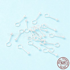 スターリングシルバーのねじ付きボールアイピン925個  ボールヘッド付きスクリューアイピン  銀  15.5x2.5mm  穴：3.2mm  ピン：0.7mm&nbsp;STER-P047-04A-S