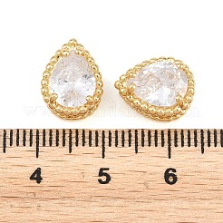 Brass Pave Clear Cubic Zirconia Multi-Strand Links&nbsp;KK-L275-28G