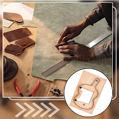Rectangle Wooden & Carbon Steel Key Bag Leather Die Cutting Mold&nbsp;DIY-WH20055-016C
