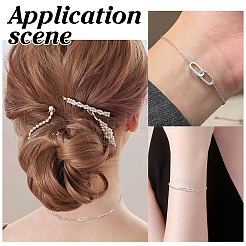 スターリングシルバーのロックカラビナ留め具2個925個  オーバル  銀  15x8.5x1.5mm&nbsp;STER-ME0001-36
