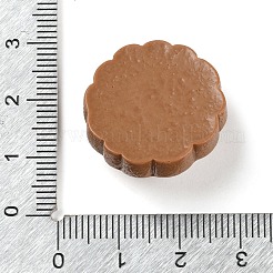 クマのクッキー 不透明樹脂 デコデン カボション  模造食品  ジュエリー作りのための  フラットラウンド  23x24x10mm&nbsp;X-CRES-Q220-05B