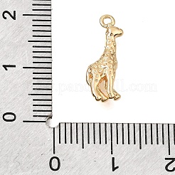 真鍮チャーム  槌目模様のキリンのチャーム  ゴールドカラー  17x6.5x3mm  穴：1.2mm&nbsp;KK-CBA2395-03G