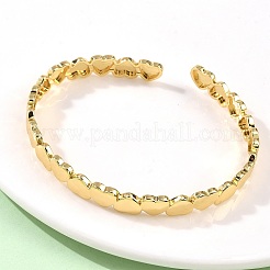 Heart Brass Cuff Bangles for Women&nbsp;BJEW-C144-01B-G