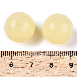 不透明なアクリルビーズ  ラウンド  ライトゴールデンロッドイエロー  16mm  穴：3mm  210個/ 500g&nbsp;OACR-H038-09-02