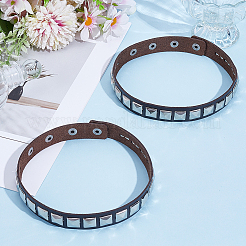 2Pcs Alloy & PU Leather Arm Bangles&nbsp;AJEW-CY0002-15B
