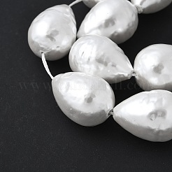 Electroplated Shell Pearl Beads Strands&nbsp;BSHE-F013-13-01