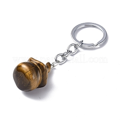 Natural Tiger Eye Keychains&nbsp;KEYC-P011-04P-08