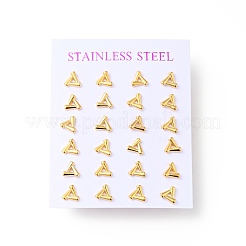 304 Stainless Steel Tiny Triangle Stud Earrings with 316 Stainless Steel Pins for Women&nbsp;EJEW-J043-07G