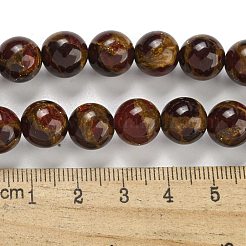 合成ゴールドクリスタルストーンビーズ連売り  染め  ラウンド  ファイヤーブリック  10mm  穴：1mm  約35~39個/連  14.57''~15.35''（37~39センチメートル）&nbsp;G-P549-A01-02C