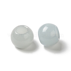 天然白翡翠（染色）ヨーロッパビーズ  大穴ビーズ  ロンデル  アクア  12~12.5x9~10.5mm  穴：5.5~6mm&nbsp;G-N342-03R