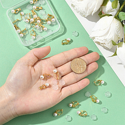 24Pcs Brass Clip-on Earring Findings&nbsp;KK-SC0006-68B