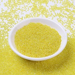 MIYUKIラウンドロカイユビーズ  日本製シードビーズ  11/0  (rr252) 透明黄色ab  11/0  2x1.3mm  穴：0.8mm  約999個/9g&nbsp;LS-X-SEED-G007-RR0252