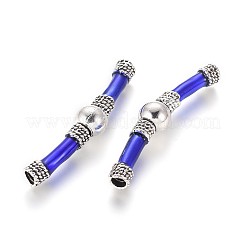 Antique Silver Plated Alloy Enamel Tube Beads&nbsp;ENAM-L027-N01-AS