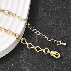 5mmの真鍮製ティアドロップリンクチェーンネックレス（女性用）  長持ちメッキ  ラックめっき  鉛フリー＆カドミウムフリー  18KGP本金メッキ  17.91インチ（45.5cm）&nbsp;NJEW-F366-04B