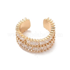 Brass Micro Pave Cubic Zirconia Open Cuff Rings&nbsp;RJEW-R146-13G