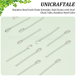 30Pcs 304 Stainless Steel Curb Chain Extender&nbsp;STAS-UN0053-94