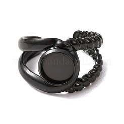 304ステンレススチールカフリング部品  ラウンドベゼルカップリングセッティング  イオンプレーティング（ip）  ブラック  14mm  18mm  トレイのサイズ：8mm&nbsp;STAS-P454-01A-B