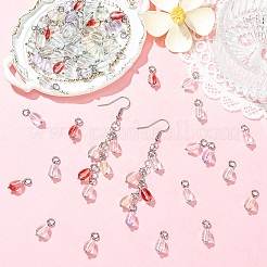 80Pcs 8 Colors Glass Pendants&nbsp;PALLOY-YW00163