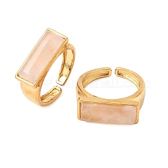 Brass with Natural Quartz Crystal Cuff Open Rings for Women&nbsp;GG-CBA0B5A-04G-07