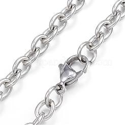 変色しない304ステンレススチールアズキチェーンネックレス  カニカン付き  ステンレス鋼色  29.5インチ（75cm）  4mm&nbsp;NJEW-G283-02P